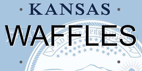 WAFFLES Kansas License Plate