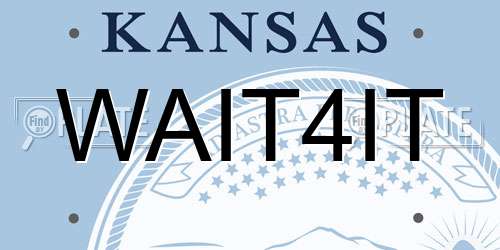 WAIT4IT Kansas License Plate