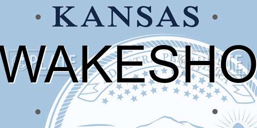 WAKESHO Kansas License Plate