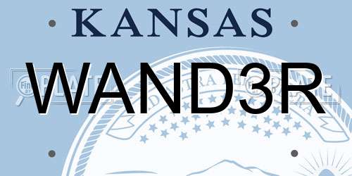 WAND3R Kansas License Plate