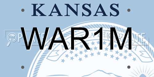 WAR1M Kansas License Plate