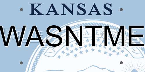 WASNTME Kansas License Plate