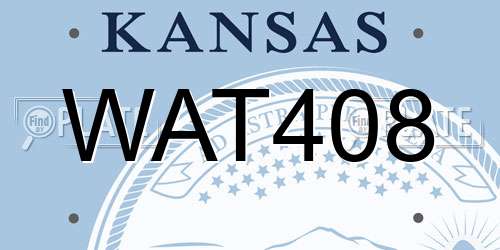 WAT408 Kansas License Plate