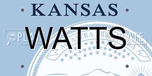 WATTS Kansas License Plate