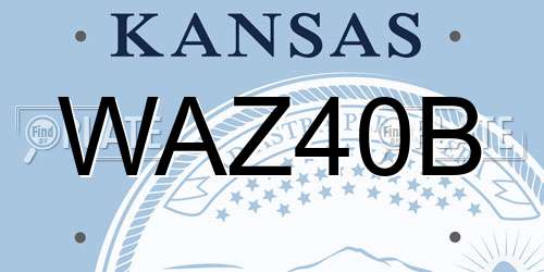 WAZ40B Kansas License Plate