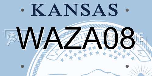 WAZA08 Kansas License Plate