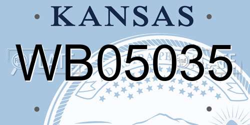 WB05035 Kansas License Plate