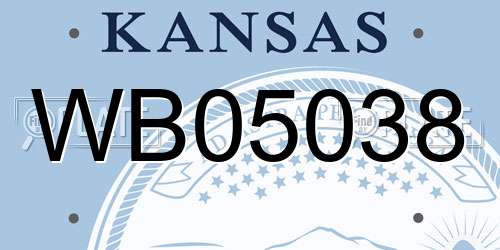 WB05038 Kansas License Plate
