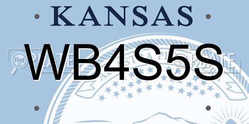 WB4S5S Kansas License Plate