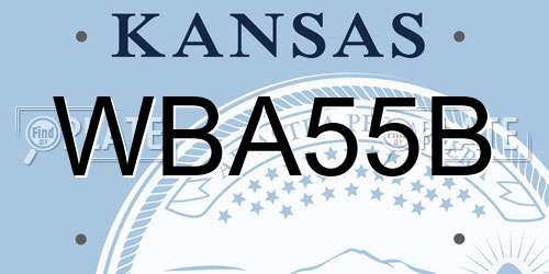 WBA55B Kansas License Plate