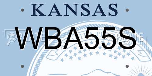 WBA55S Kansas License Plate