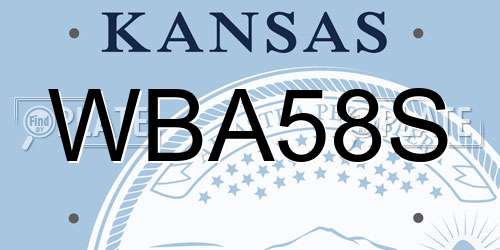 WBA58S Kansas License Plate