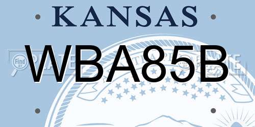WBA85B Kansas License Plate