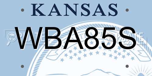 WBA85S Kansas License Plate