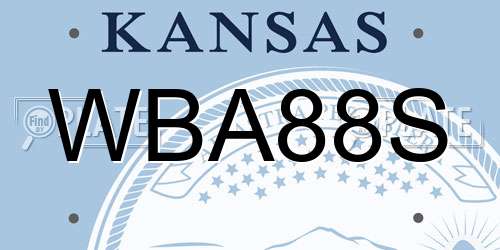 WBA88S Kansas License Plate