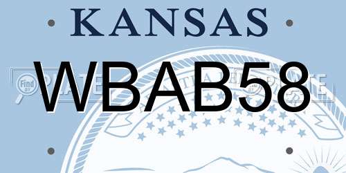 WBAB58 Kansas License Plate