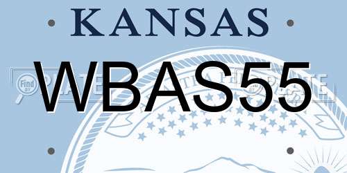 WBAS55 Kansas License Plate