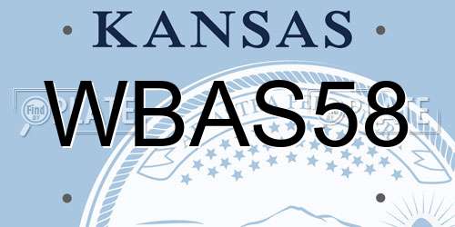 WBAS58 Kansas License Plate