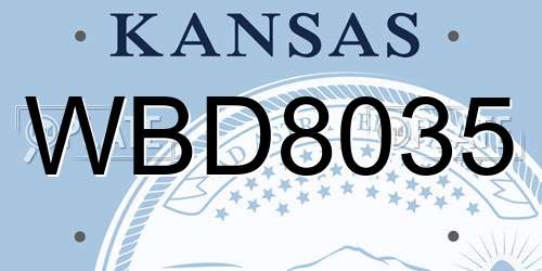 WBD8035 Kansas License Plate