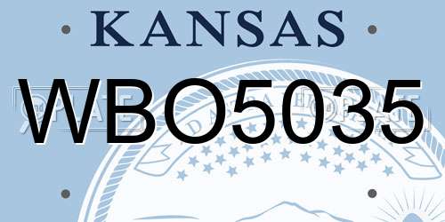WBO5035 Kansas License Plate