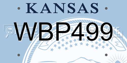 WBP499 Kansas License Plate