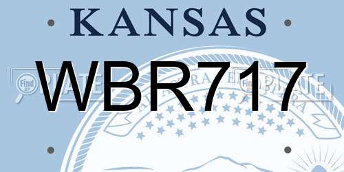 WBR717 Kansas License Plate