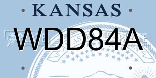 WDD84A Kansas License Plate