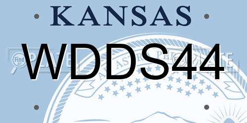 WDDS44 Kansas License Plate