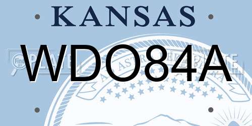 WDO84A Kansas License Plate