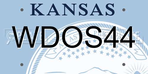 WDOS44 Kansas License Plate