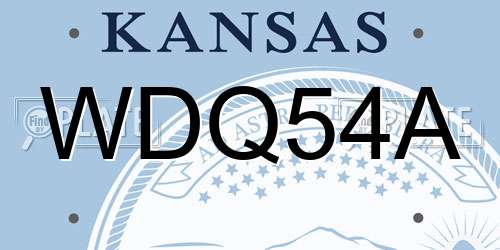 WDQ54A Kansas License Plate