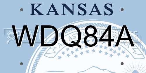 WDQ84A Kansas License Plate