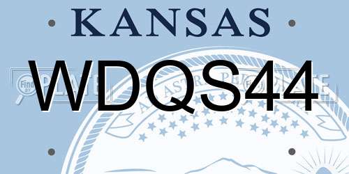 WDQS44 Kansas License Plate