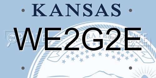WE2G2E Kansas License Plate