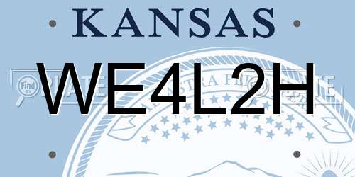 WE4L2H Kansas License Plate