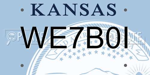 WE7B0I Kansas License Plate