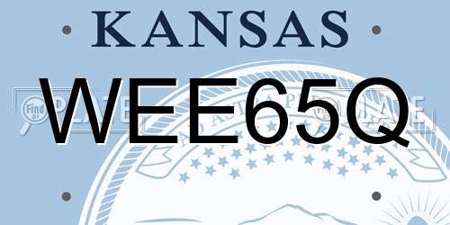 WEE65Q Kansas License Plate