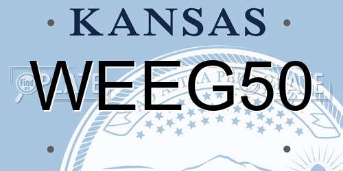 WEEG50 Kansas License Plate