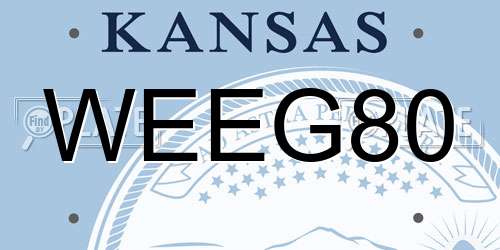 WEEG80 Kansas License Plate