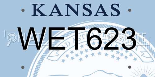 WET623 Kansas License Plate