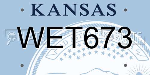 WET673 Kansas License Plate