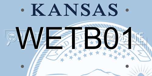WETB01 Kansas License Plate