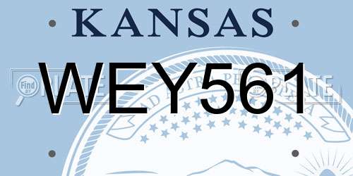 WEY561 Kansas License Plate