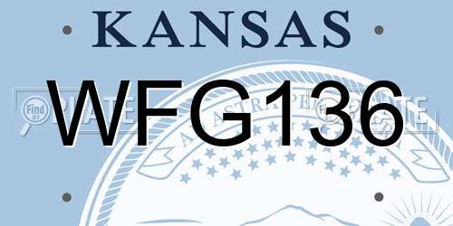 WFG136 Kansas License Plate