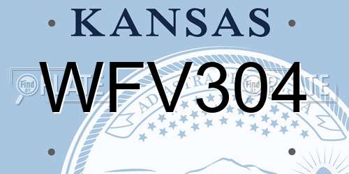 WFV304 Kansas License Plate