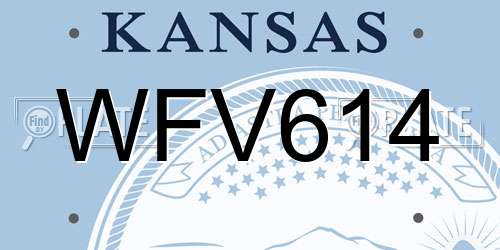 WFV614 Kansas License Plate