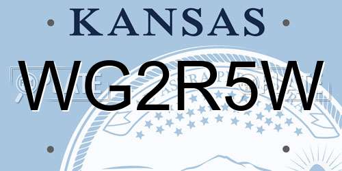 WG2R5W Kansas License Plate