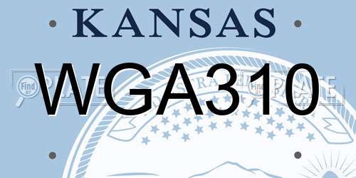 WGA310 Kansas License Plate
