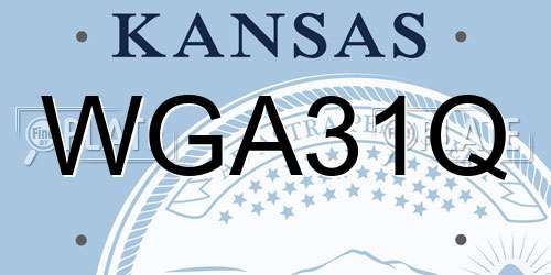 WGA31Q Kansas License Plate