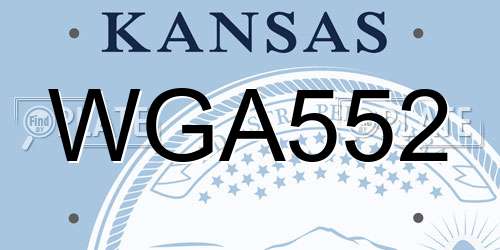 WGA552 Kansas License Plate